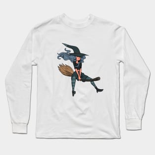 the witch on the broom Long Sleeve T-Shirt